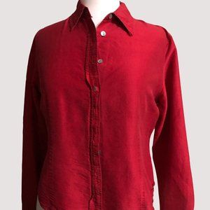 Striking Crimson Red silk blouse size 10